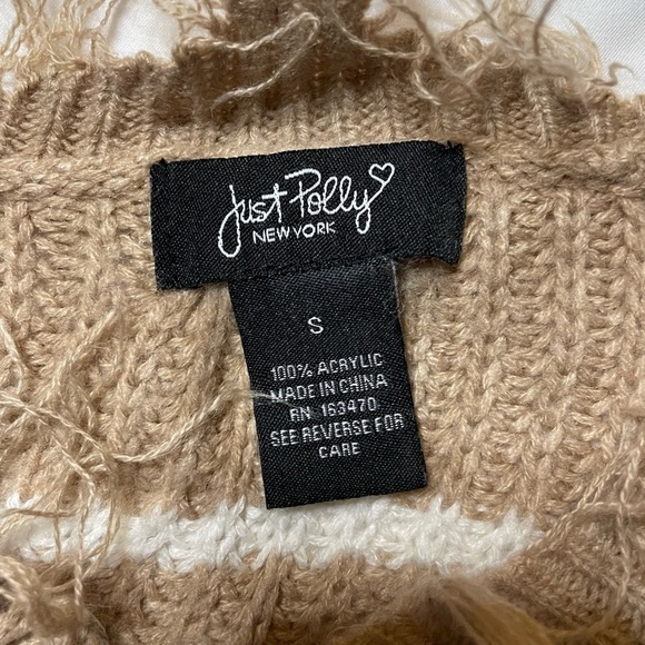 Just Polly size small knitted brown long sleeve crop top - Picture 5 of 5